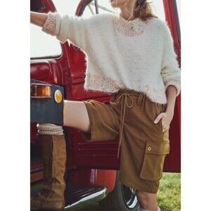 NWT Free People Charli Bronze Brown  Wool Blend Cargo Shorts Size XS Retail $148
